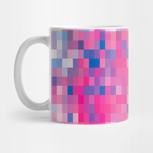 Pink Blue and Purple Mosaic Abstract Squares Pattern Mug